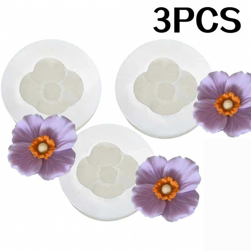 Bath Bomb Mold - Molde de silicona 3Flower, vela de