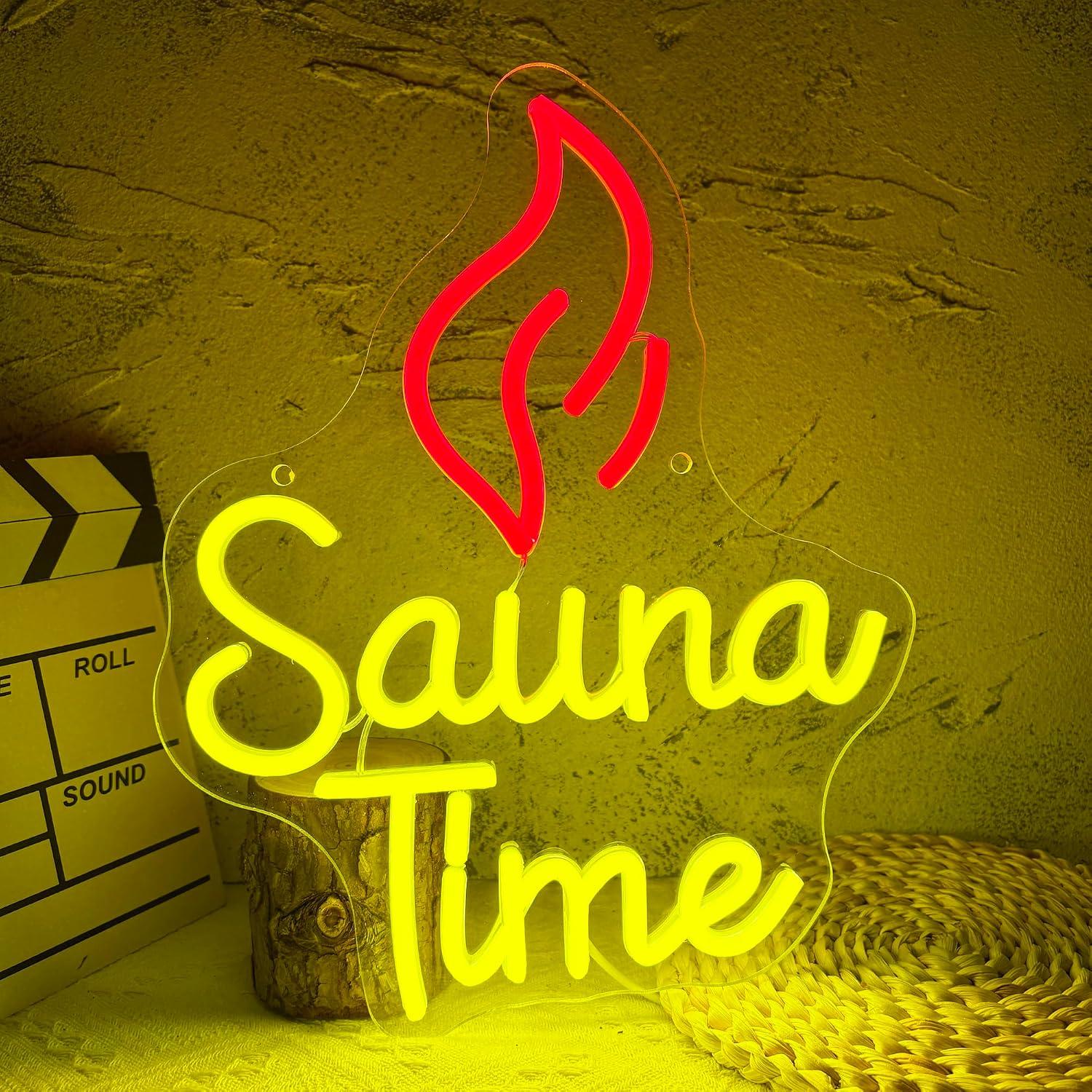 Home Spa Wellness - Letrero de neón Sauna Time con