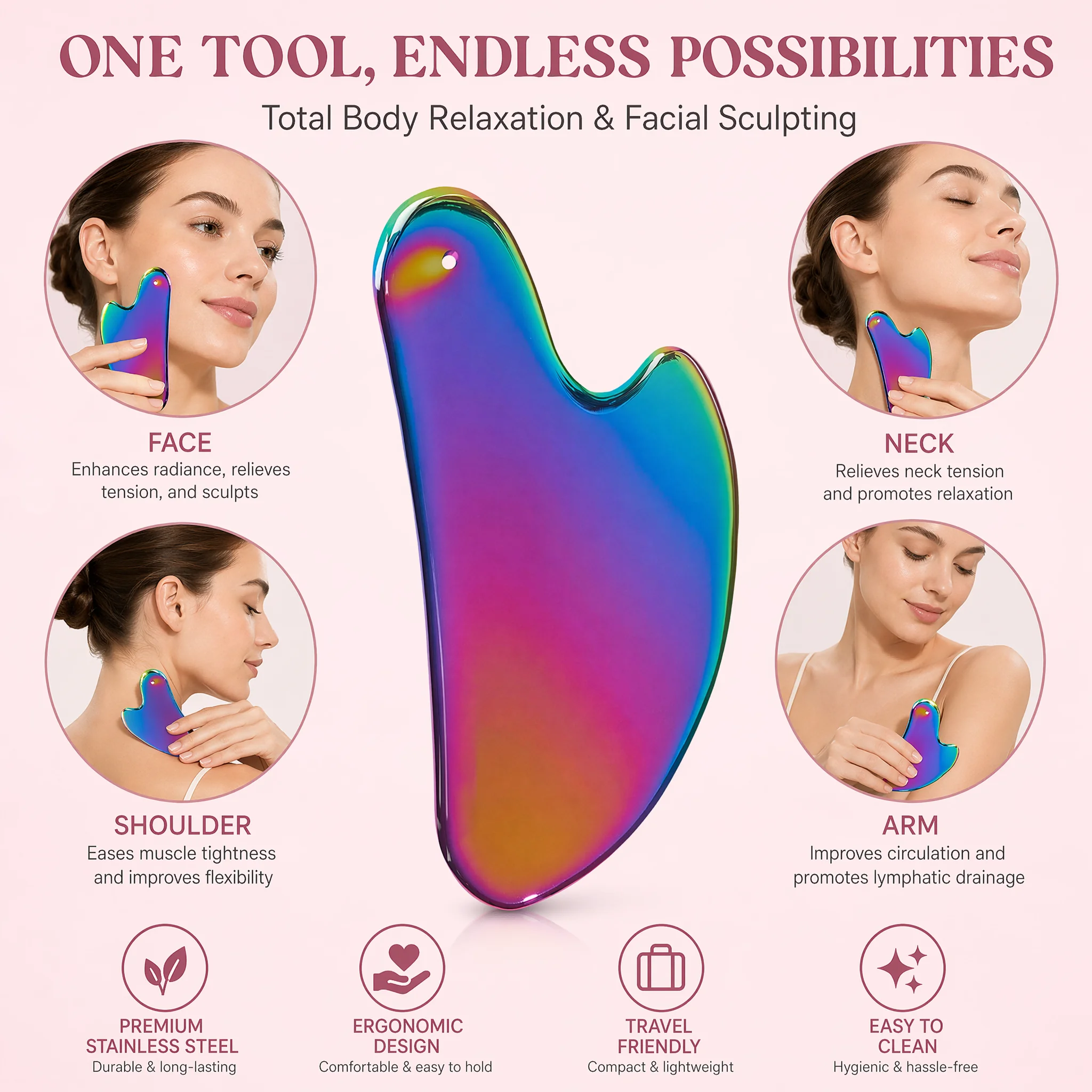 1 Pieza de Tabla Gua Sha de Ac - Spa Wellness Massage reseña y precio